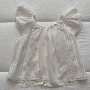 Girls Love Shack Fancy White blouse Top with Lace Details size 7-8